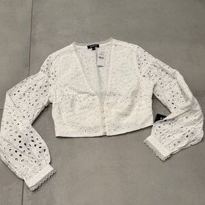Express White or Black Eyelet Blouse S Small